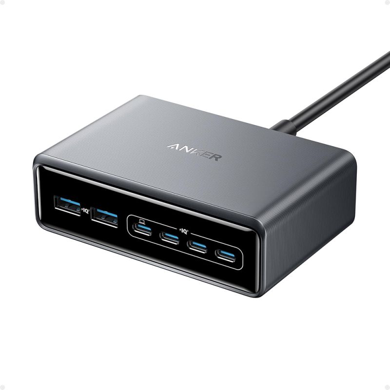 Statie de Alimentare GaN, Fast Charge, 2x USB, 4x USB-C, 200W, EU - Anker GaN Prime (A2683341) - Black