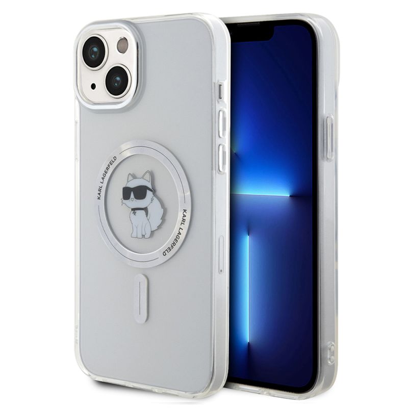 Husa pentru iPhone 15 Plus - Karl Lagerfeld IML MagSafe (KLHMP15MHFCCNOT) - Choupette