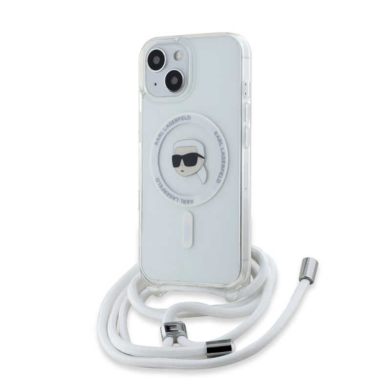 Husa pentru iPhone 15 - Karl Lagerfeld IML Crossbody MagSafe (KLHMP15SHCKHNT) - Karl Head