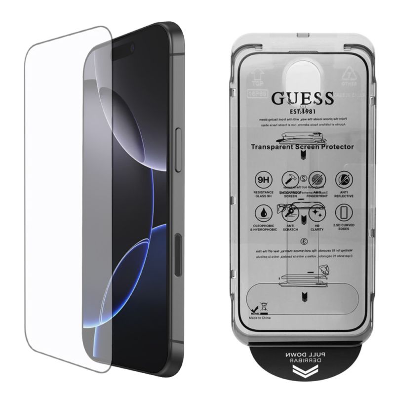 Folie pentru iPhone 16 Pro - Guess Classic 2.5D Outline (GUTGP16LBOKGCIT) - Black