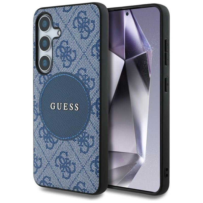 Husa pentru Samsung Galaxy S25 Plus - Guess 4G Circle Classic Logo MagSafe (GUHMS25MP4PGRSGB) - Blue