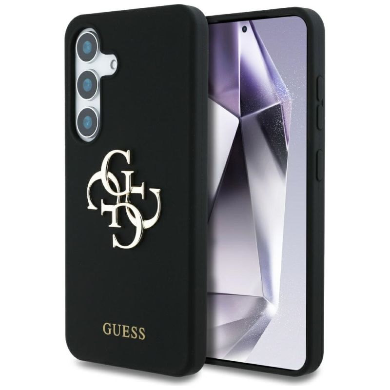 Husa pentru Samsung Galaxy S25 - Guess Silicone 4G Big Metal Logo (GUHCS25SS4SMDK) - Black