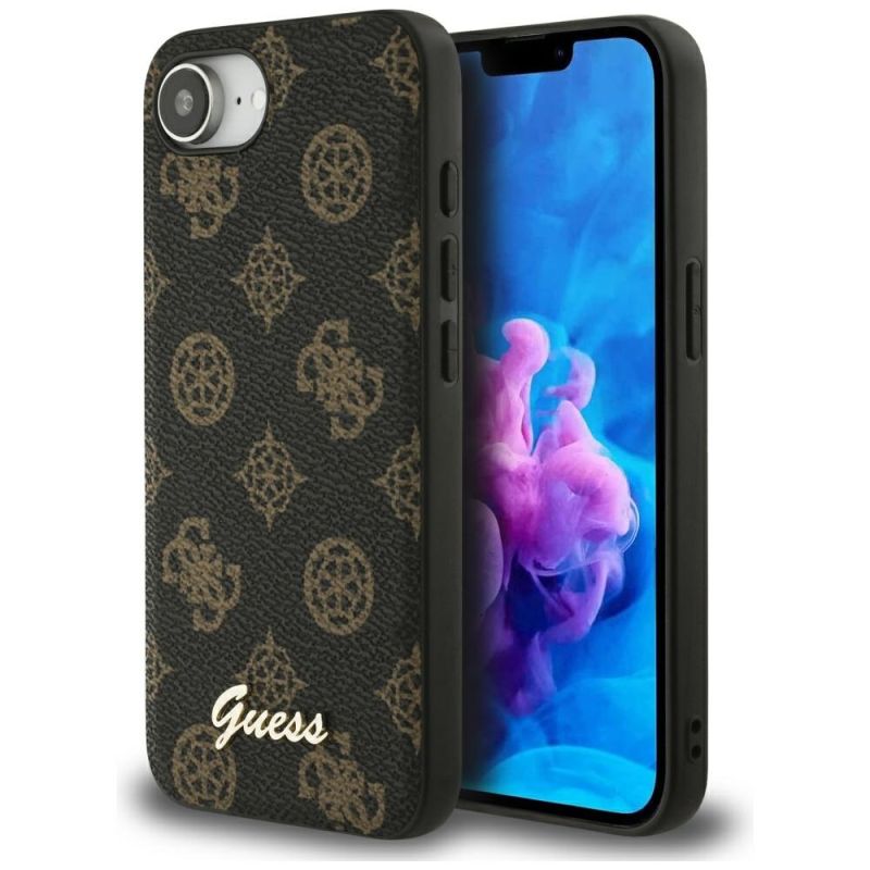 Husa pentru iPhone 16e / iPhone 17e - Guess Peony Script MagSafe (GUHMPSE4PGPYSK) - Black