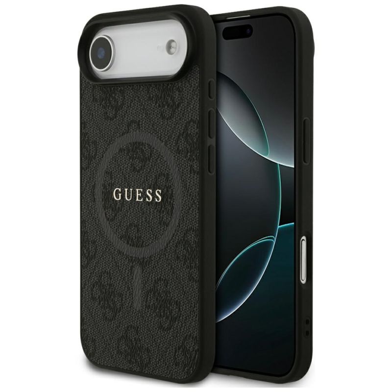 Husa pentru iPhone 17 Air - Guess 4G Ring Classic Logo MagSafe (GUHMP17MG4GFRK) - Black