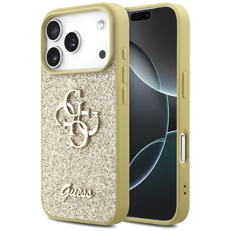 Husa pentru iPhone 17 Pro - Guess Fixed Glitter Big 4G (GUHCP17LHG4SGD) - Gold