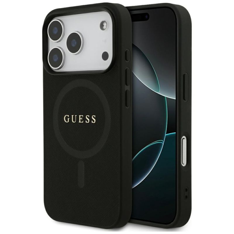 Husa pentru iPhone 17 Pro - Guess Saffiano MagSafe (GUHMP17LPSAHMCK) - Black
