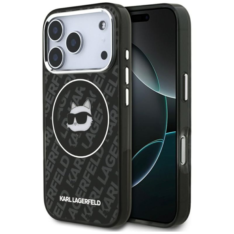 Husa pentru iPhone 17 Pro - Karl Lagerfeld IML MagSafe (KLHMP17LHMKBCHOK) - Black Choupette`s Head