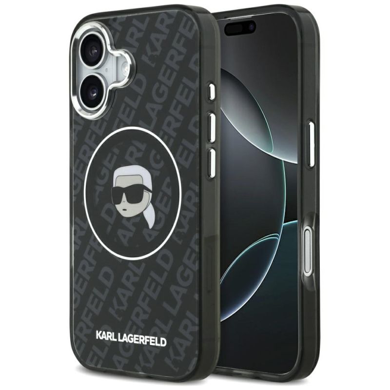 Husa pentru iPhone 17 - Karl Lagerfeld IML MagSafe (KLHMP17SHMKBKHOK) - Black Karl`s Head