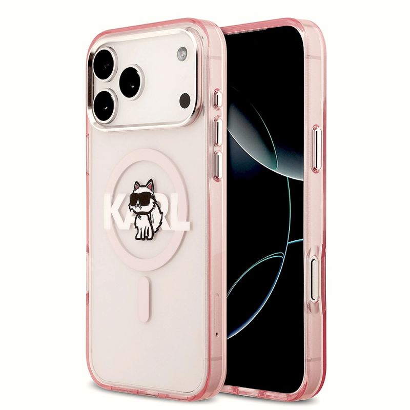 Husa pentru iPhone 17 Pro Max - Karl Lagerfeld IML Choupette Sketch Logo MagSafe (KLHMP17XHGCHGKBP) - Pink