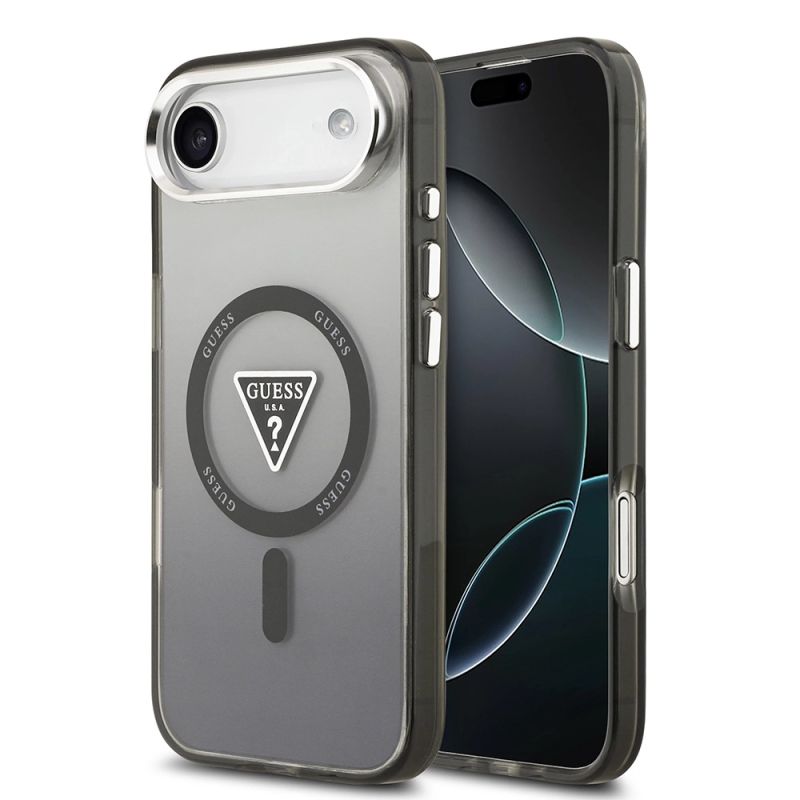 Husa pentru iPhone 17 Air - Guess IML Gradient Triangle Logo MagSafe (GUHMP17MHGTMLCGK) - Black