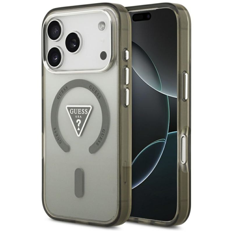 Husa pentru iPhone 17 Pro - Guess IML Gradient Triangle Logo MagSafe (GUHMP17LHGTMLCGA) - Khaki