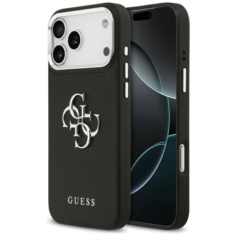 Husa pentru iPhone 17 Pro - Guess Hardcase 4G Grained Big and Classic Logo (GUHCP17LPG4SMCEK) - Black