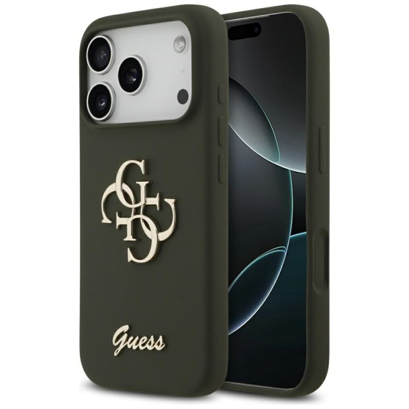 Husa pentru iPhone 17 Pro Max - Guess Silicone Big 4G Script (GUHCP17XSC4GSMA) - Khaki
