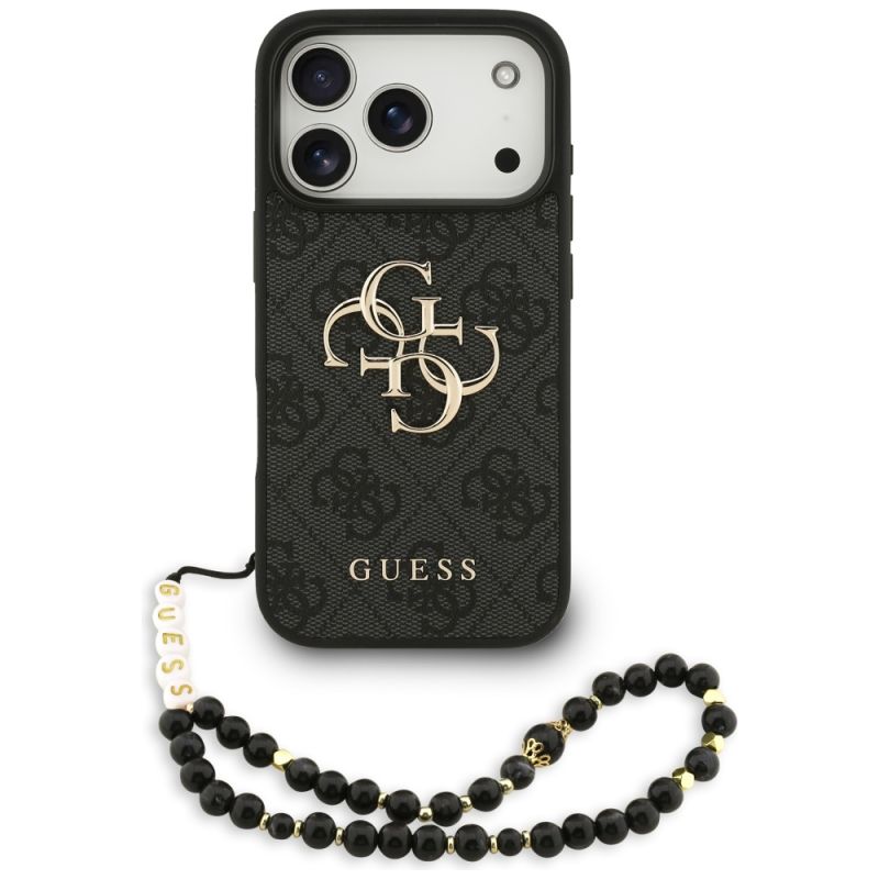 Husa pentru iPhone 17 Pro - Guess Hardcase 4G Classic Logo with Strap (GUHCP17LP4GMGSK) - Black