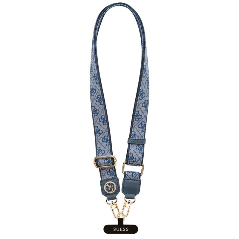 Snur pentru Telefon, Ajustabil, Universal - Guess 4G Strass Metal Logo (GUUCNP4DGMB) - Blue