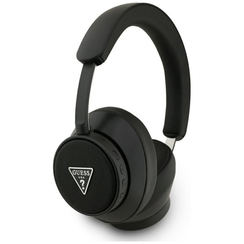 Casti On-ear, ANC, Bluetooth - Guess Saffiano Triangle Logo (GUBHC15PGMRTRK) - Black