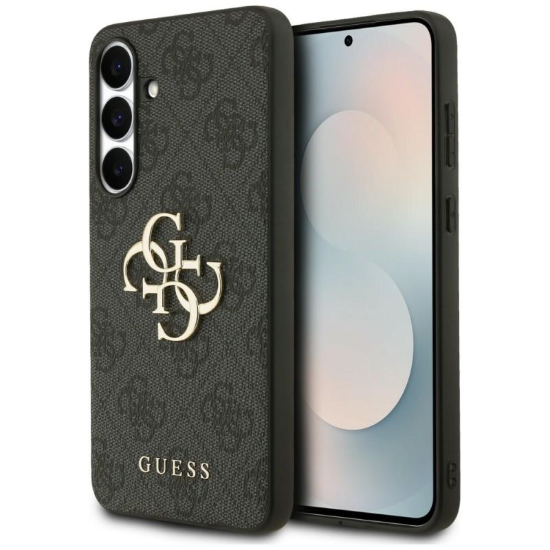 Husa pentru Samsung Galaxy S25 FE - Guess Leather 4G Metal Logo (GUHCS25FE4GMGGR) - Black