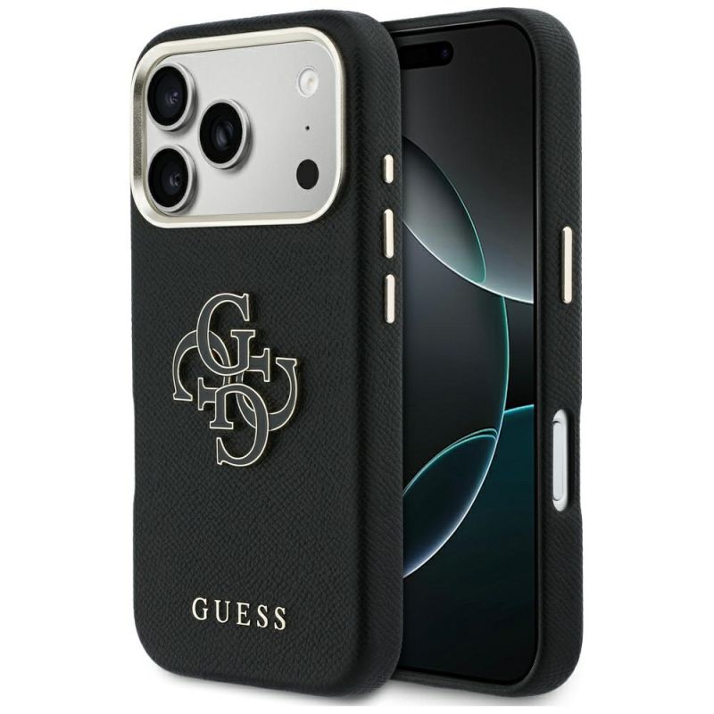 Husa pentru iPhone 17 Pro - Guess Hardcase Resin Logo (GUHCP17L5PS4RGGK) - Black