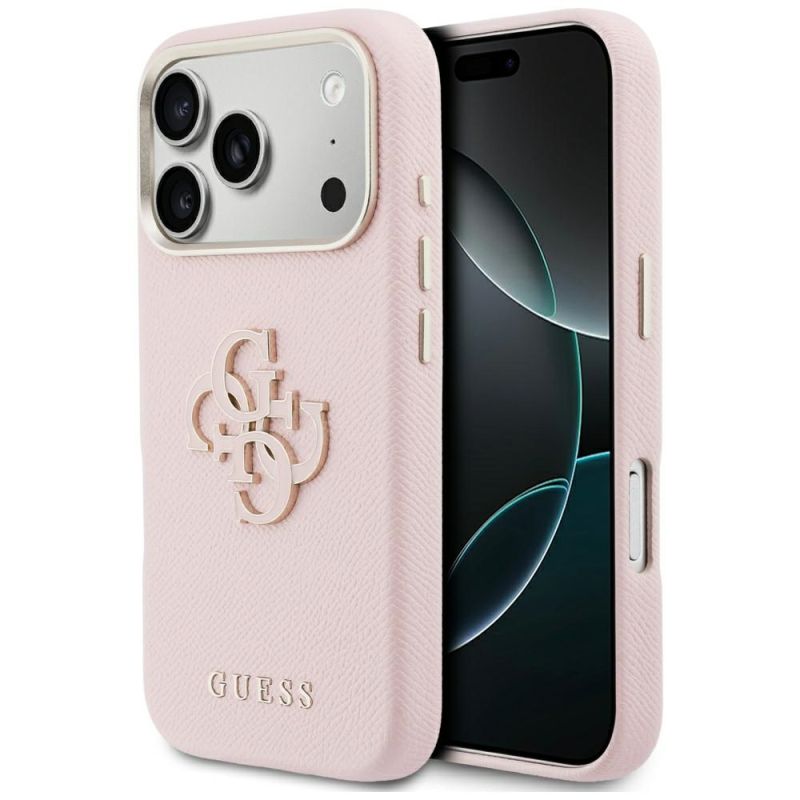 Husa pentru iPhone 17 Pro - Guess Hardcase Resin Logo (GUHCP17L5PS4RGGP) - Pink