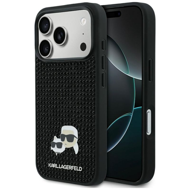 Husa iPhone 17 Pro - Karl Lagerfeld Hardcase Rhinestone (KLHCP17L6PRKCLK) - Black