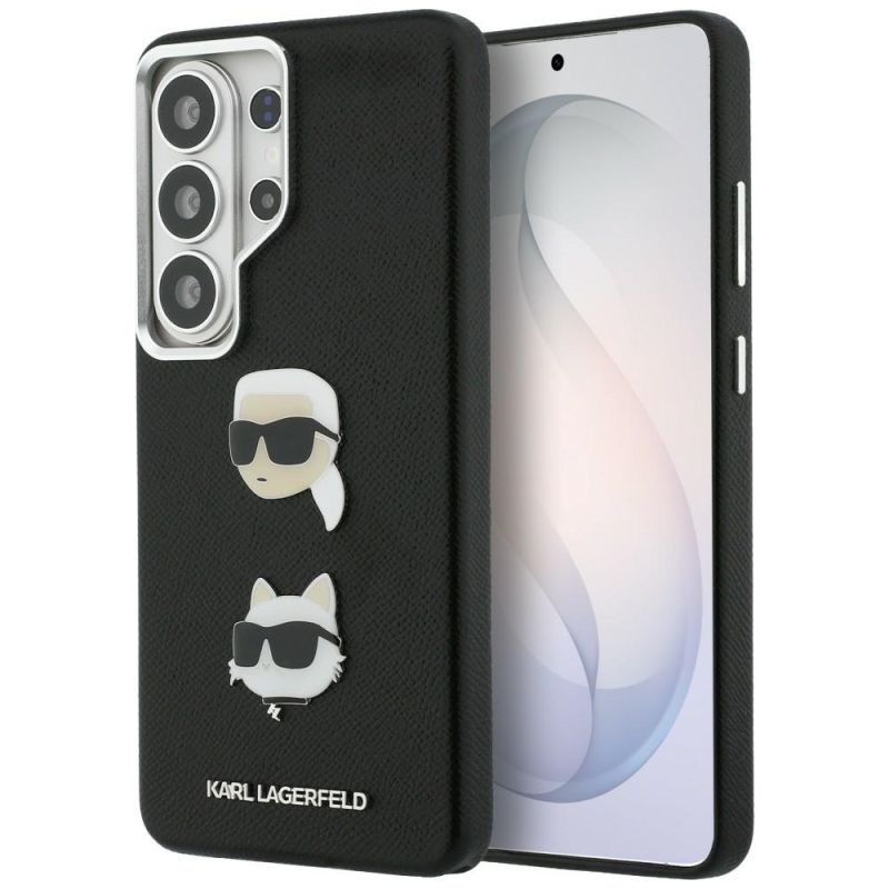 Husa pentru Samsung Galaxy S26 Ultra - Karl Lagerfeld Wrapped Leather Saffiano with with K&C Head Pin (KLHCS26LPSFDHPOK) - Black
