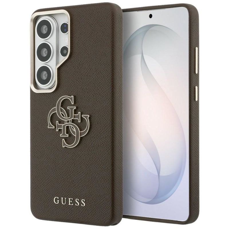 Husa pentru Samsung Galaxy S26 Ultra - Guess Grained Big 4G Metal Logo (GUHCS26L5PS4RGGW) - Brown