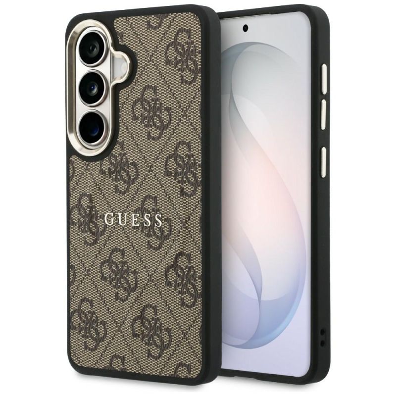 Husa pentru Samsung Galaxy S26 - Guess 4G Embossed Ring MagSafe (GUHMS26SP4MSEGCW) - Brown