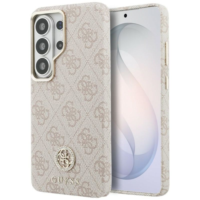 Husa pentru Samsung Galaxy S26 Ultra - Guess Rhinestone Round Logo MagSafe (GUHMS26LP4GRMDEP) - Pink