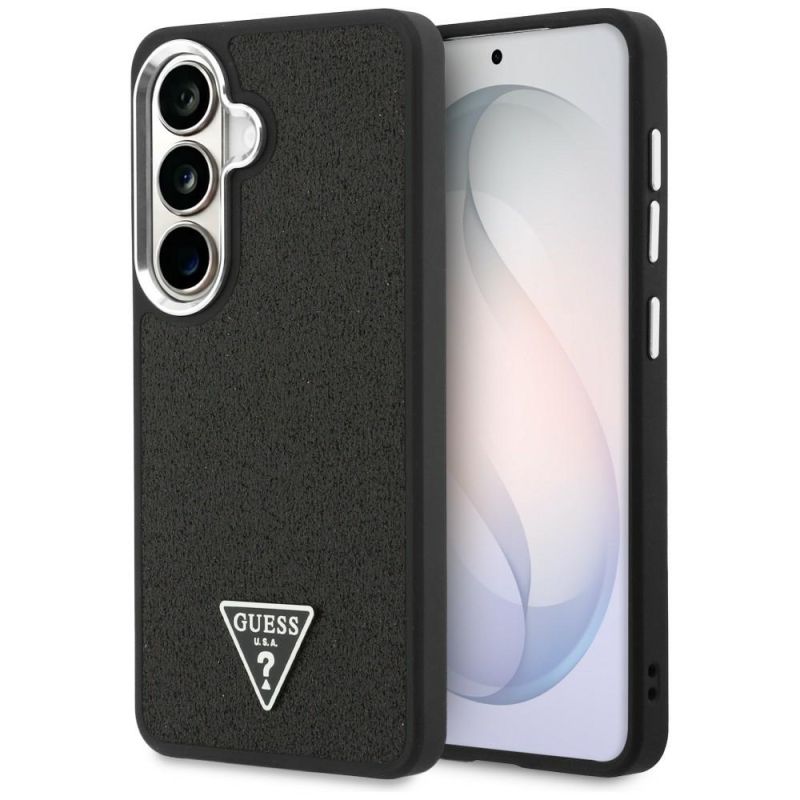 Husa pentru Samsung Galaxy S26 - Guess Fixed Glitter Triangle Logo MagSafe (GUHMS26SPFGTSCMK) - Black
