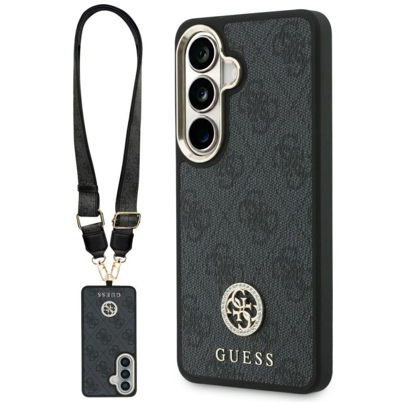 Husa pentru Samsung Galaxy S26 - Guess 4G Big Rhinestone Triangle Strap (GUHMS26SP4G4DCSK) - Black