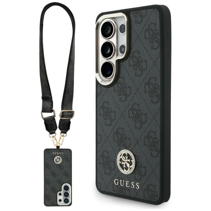 Husa pentru Samsung Galaxy S26 Ultra - Guess 4G Big Rhinestone Triangle Strap MagSafe (GUHMS26LP4G4DCSK) - Black