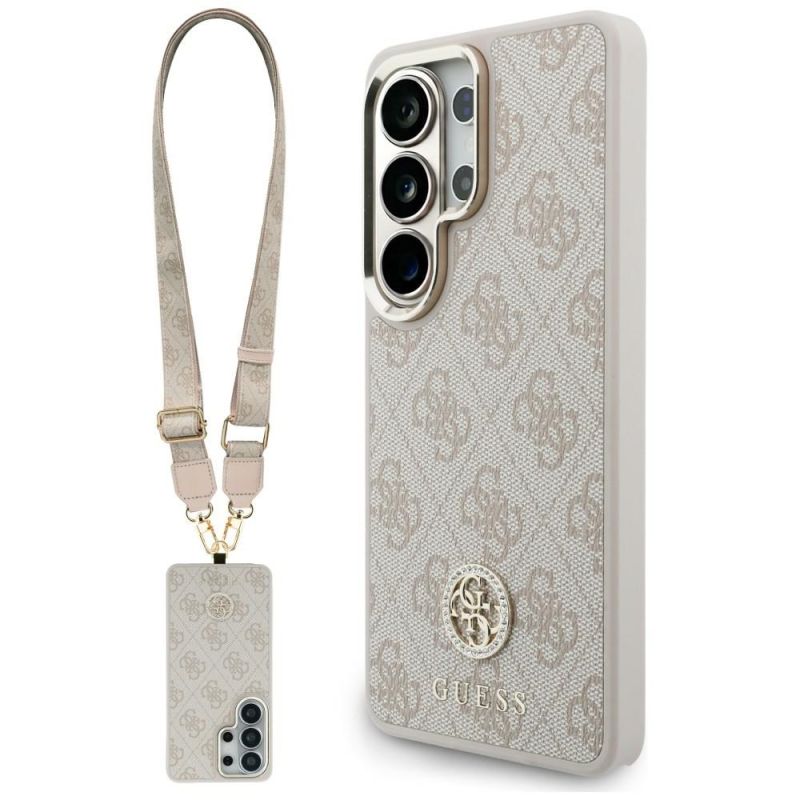 Husa pentru Samsung Galaxy S26 Ultra - Guess 4G Big Rhinestone Triangle Strap MagSafe (GUHMS26LP4G4DCSP) - Pink