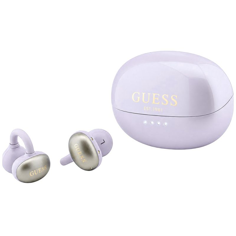 Casti fara Fir, Open-Ear, OWS, True Wireless, BT5.4, 300mAh - Guess Metalic Finish Electropated Parts Classic (GUTWSOL3MEGU) - Purple