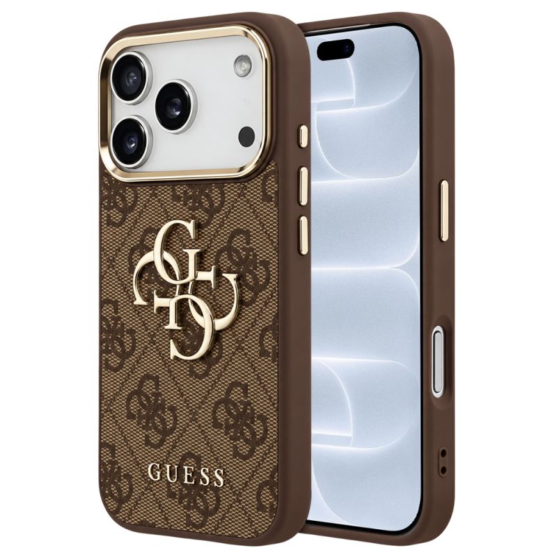 Husa pentru iPhone 18 Pro / iPhone 17 Pro - Guess Hardcase 4G Big Classic Logo (GUHCP18L4GMGCBR) - Brown