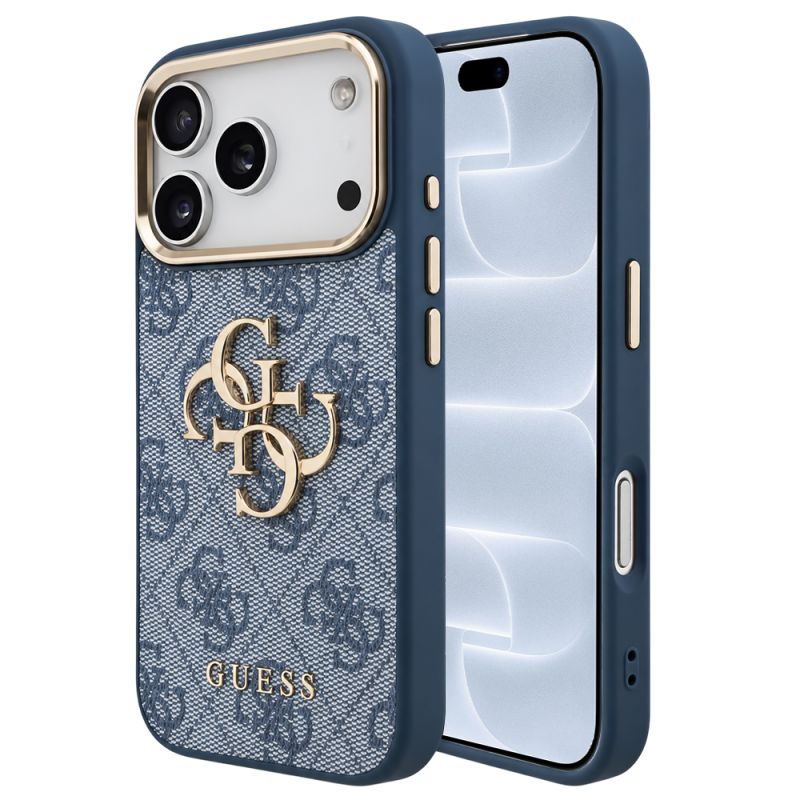 Husa pentru iPhone 18 Pro / iPhone 17 Pro - Guess Hardcase 4G Big Classic Logo (GUHCP18L4GMGCBL) - Blue