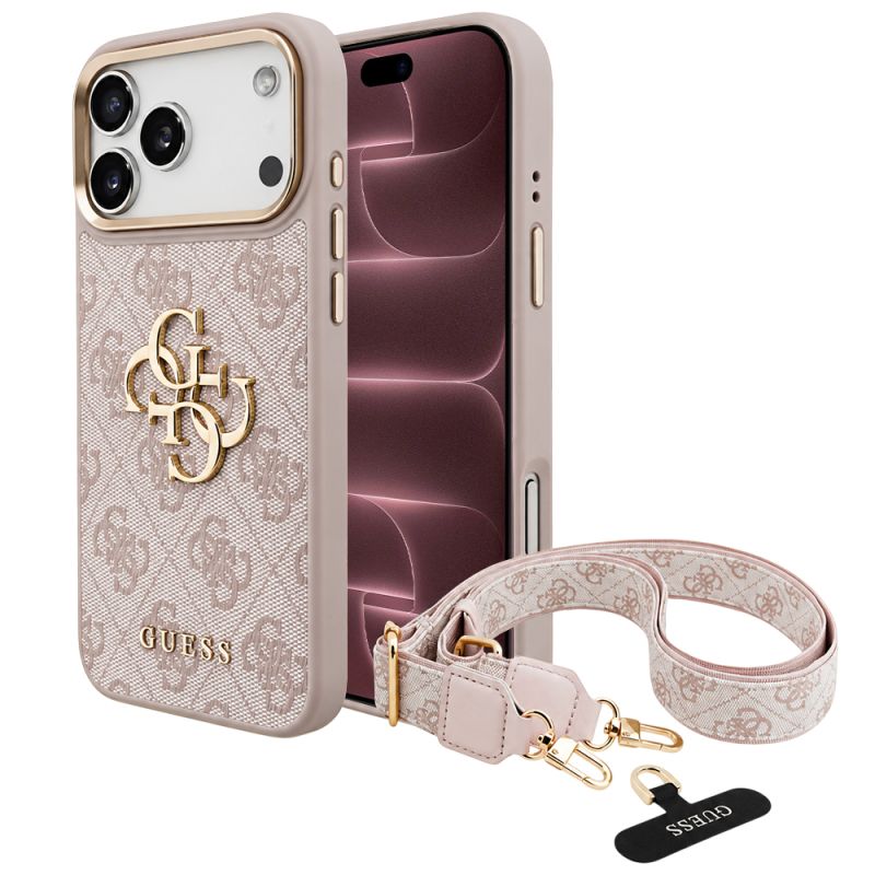 Husa pentru iPhone 18 Pro Max / iPhone 17 Pro Max - Guess Big 4G Classic Logo & Big Strap Metal Buttons (GUHCP18XP4G4BCSP) - Pink
