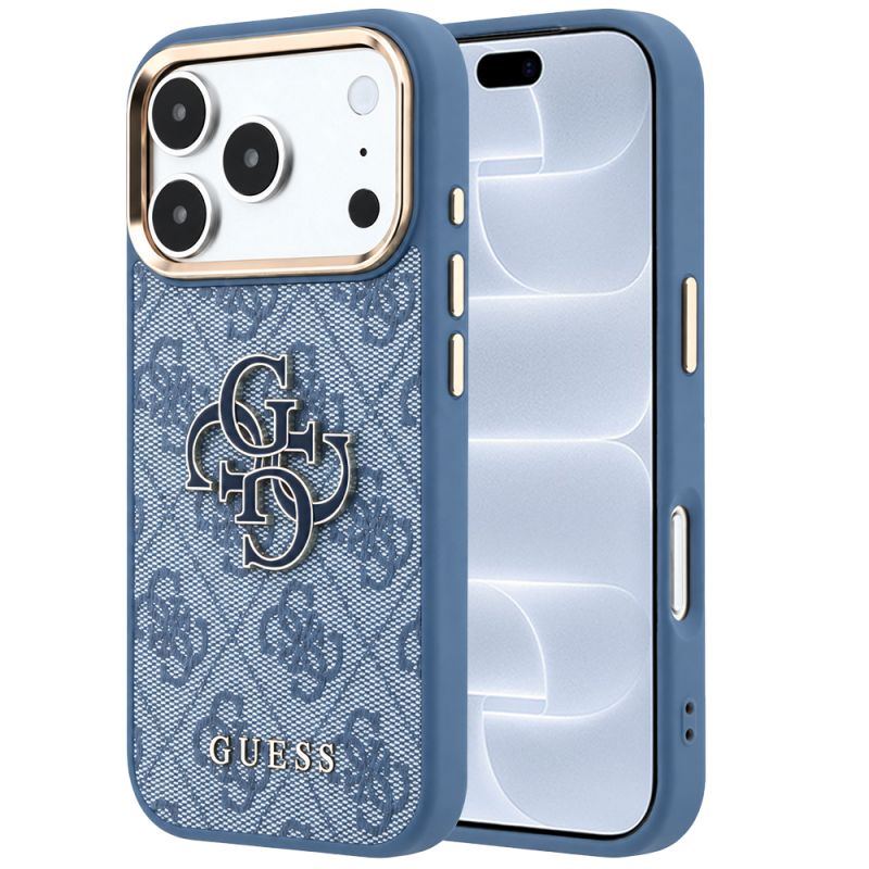Husa pentru iPhone 18 Pro / iPhone 17 Pro - Guess Hardcase 4G Big Resin Logo (GUHCP18L6P4SRMLB) - Blue