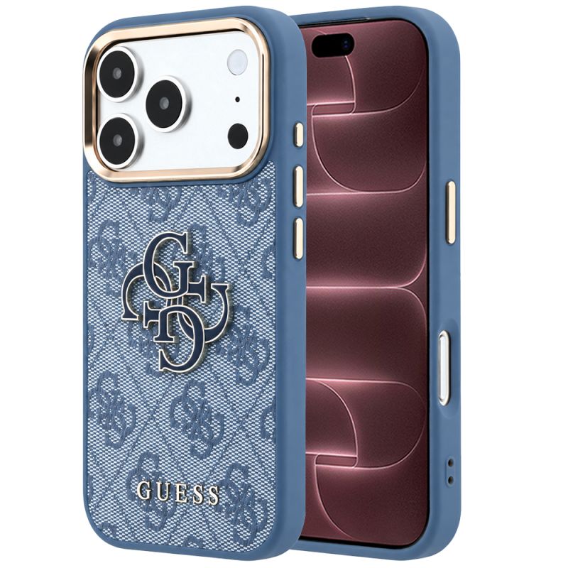 Husa pentru iPhone 18 Pro Max / iPhone 17 Pro Max - Guess Hardcase 4G Big Resin Logo (GUHCP18X6P4SRMLB) - Blue