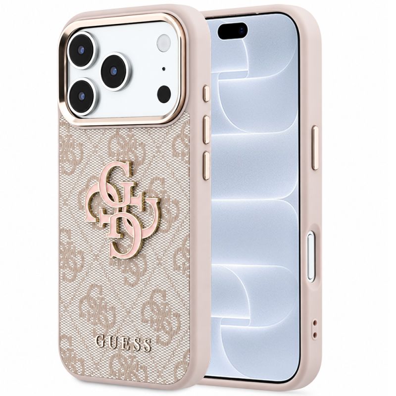 Husa pentru iPhone 18 Pro / iPhone 17 Pro - Guess Hardcase 4G Big Resin Logo (GUHCP18L6P4SRMLP) - Pink