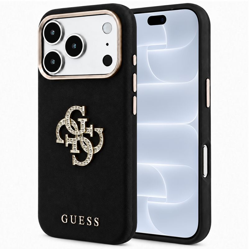 Husa pentru iPhone 18 Pro / iPhone 17 Pro - Guess Smooth Big Strass Logo (GUHCP18L6PWGSPDK) - Black