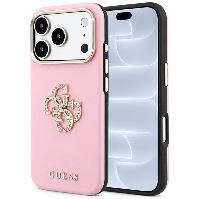 Husa pentru iPhone 18 Pro / iPhone 17 Pro - Guess Smooth Big Strass Logo (GUHCP18L6PWGSPDP) - Pink
