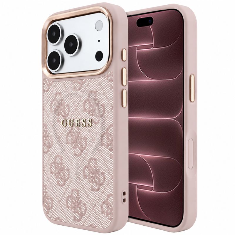 Husa pentru iPhone 18 Pro Max / iPhone 17 Pro Max - Guess 4G Embossed Classic MagSafe (GUHMP18XP4MSEGCP) - Pink