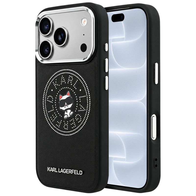 Husa iPhone 18 Pro / iPhone 17 Pro - Karl Lagerfeld Leather Point and C Sketch MagSafe (KLHMP18L6PCCPRK) - Black