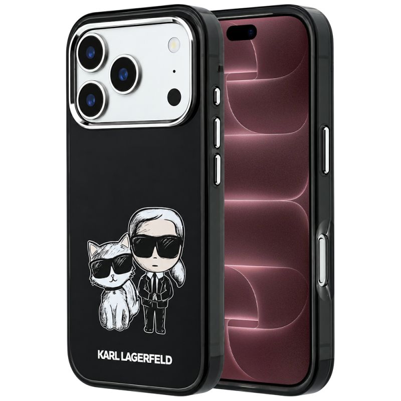 Husa pentru iPhone 18 Pro Max / iPhone 17 Pro Max - Karl Lagerfeld IML KC Bodies Sketch Print MagSafe (KLHMP18X6HKCIDK) - Black