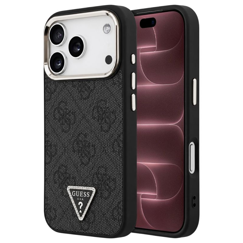 Husa pentru iPhone 18 Pro Max / iPhone 17 Pro Max - Guess Hardcase 4G Triangle Logo MagSafe (GUHMP18XP4GTDGMK) - Black