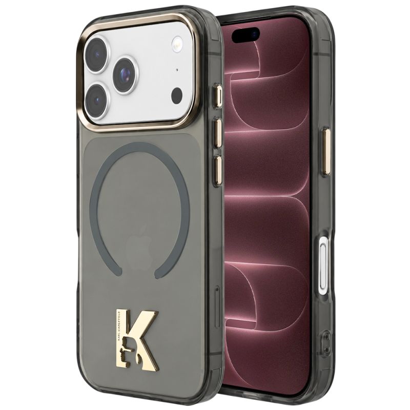 Husa pentru iPhone 18 Pro Max / iPhone 17 Pro Max - Karl Lagerfeld IML K Head Logo MagSafe (KLHMP18X5HTMKHDK) - Black