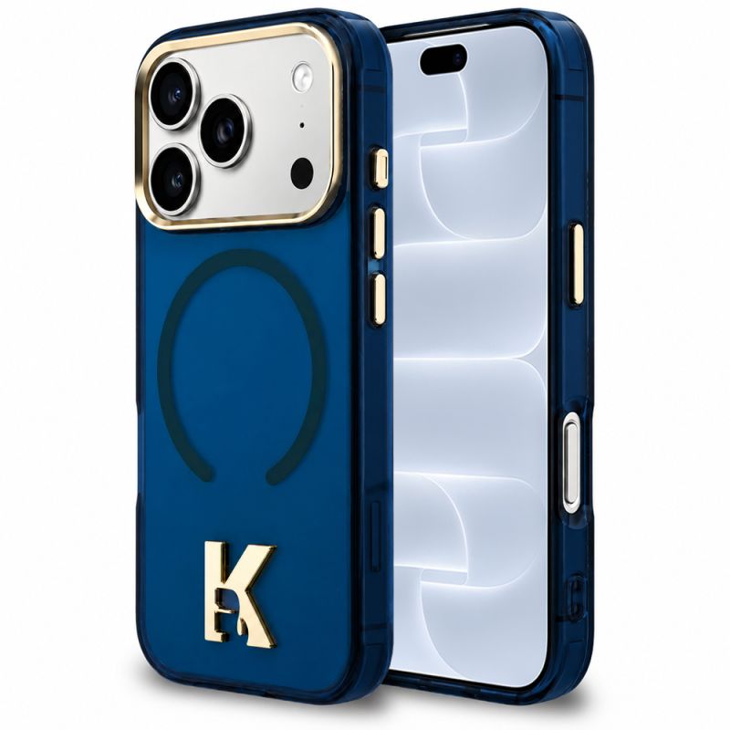Husa pentru iPhone 18 Pro / iPhone 17 Pro - Karl Lagerfeld IML K Head Logo MagSafe (KLHMP18L5HTMKHDB) - Blue