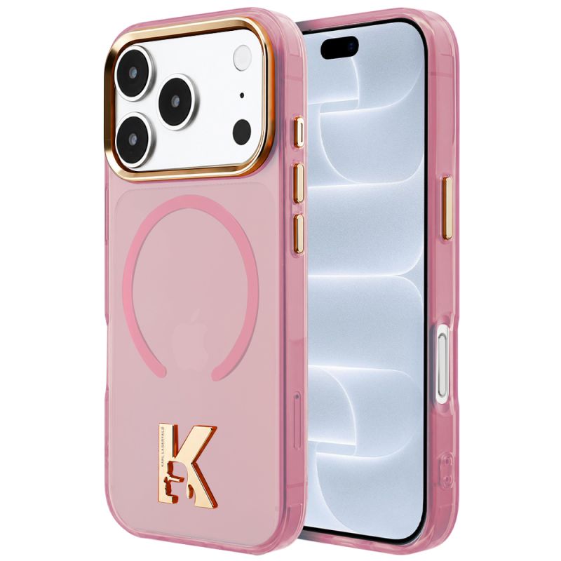 Husa pentru iPhone 18 Pro / iPhone 17 Pro - Karl Lagerfeld IML K Head Logo MagSafe (KLHMP18L5HTMKHDP) - Pink