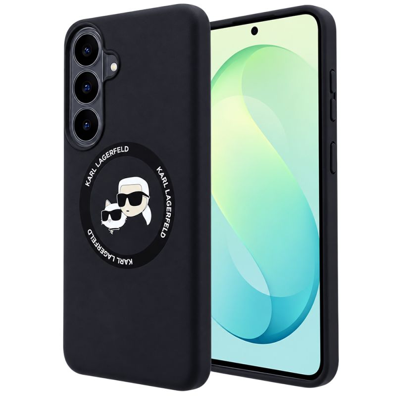 Husa pentru Samsung Galaxy S26 FE - Karl Lagerfeld Silicone KC Heads Magnetic (KLHMS26FESKCHTCK) - Black