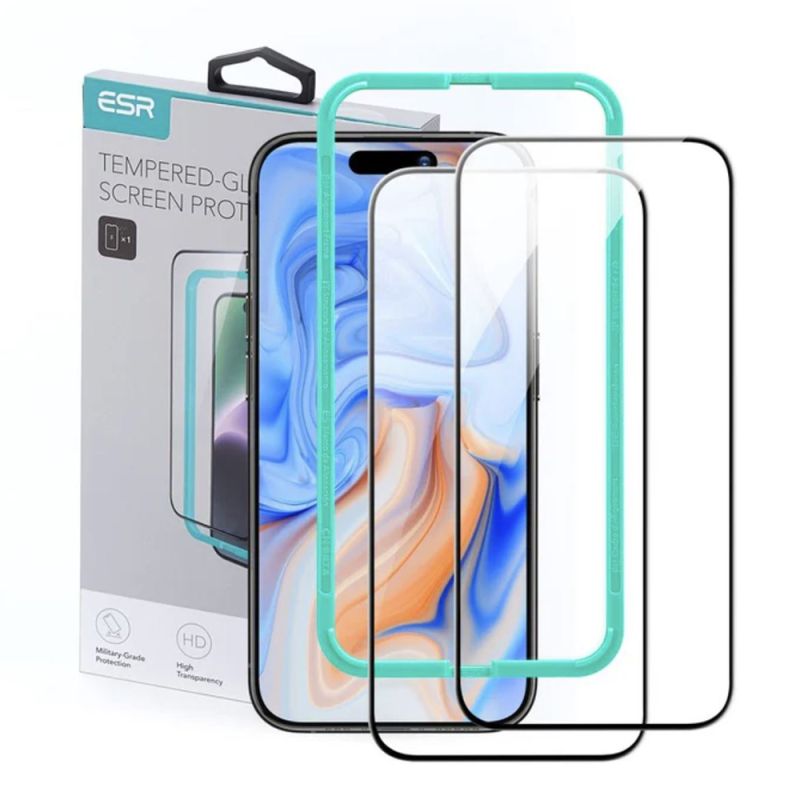 Folie pentru iPhone 16 Pro Max (set 2) - ESR Tempered Glass - Black